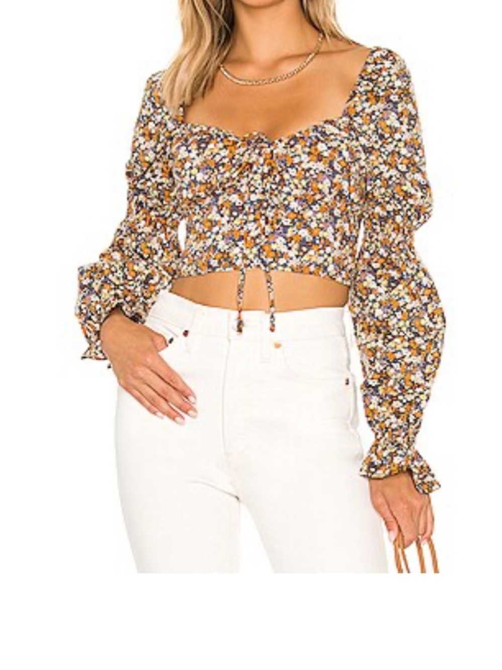 Bardot Clarissa Floral Smocked Crop Top